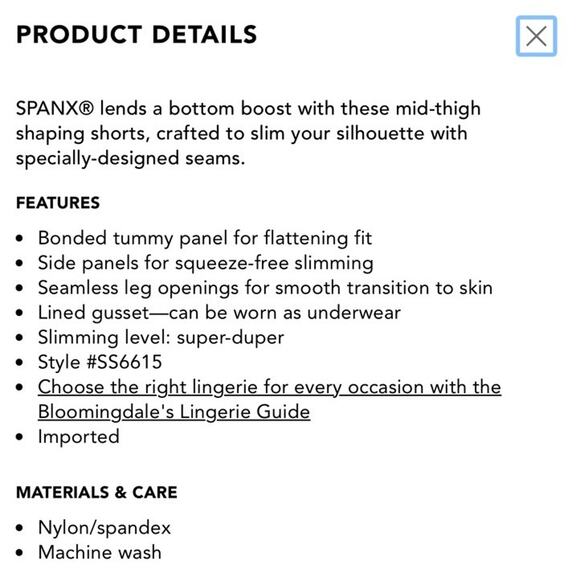 Spanx OnCore Mid-ThighShort SS6615 BlackSculpting Shapewear M NWT $58 MSRP - Picture 4 of 9